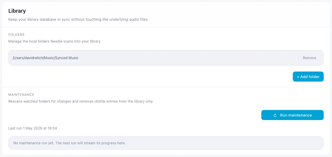 Settings — Library